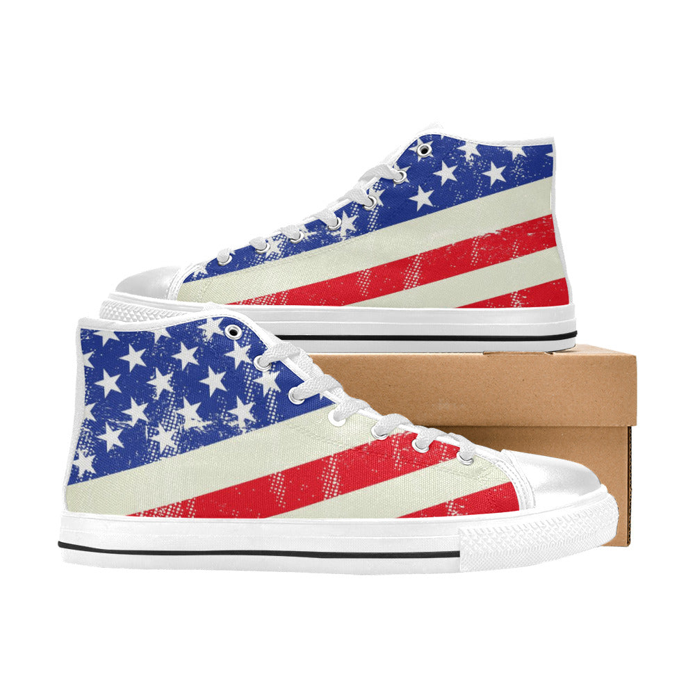 High Top Canvas Shoes for Women - "Americana" - Premium Canvas Shoes from Concordia Style Boutique - Just $49.52! Shop now at Concordia Style Boutique