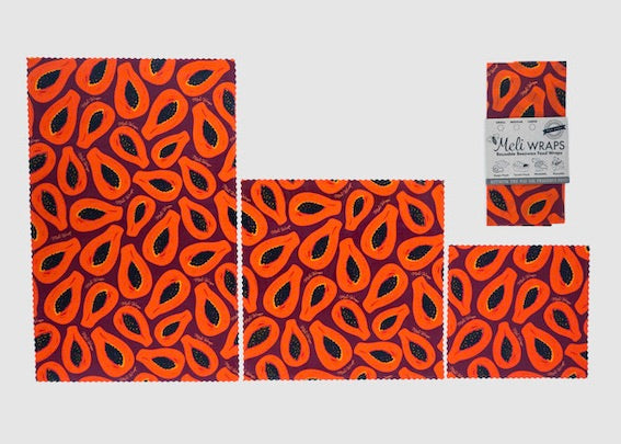 Beeswax Food Wrap - Purple Papaya Print - Concordia Style Boutique
