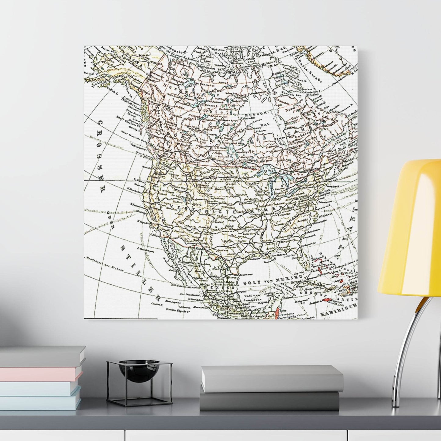 Vintage Map Canvas Print - Classic North America Wall Art - Concordia Style Boutique
