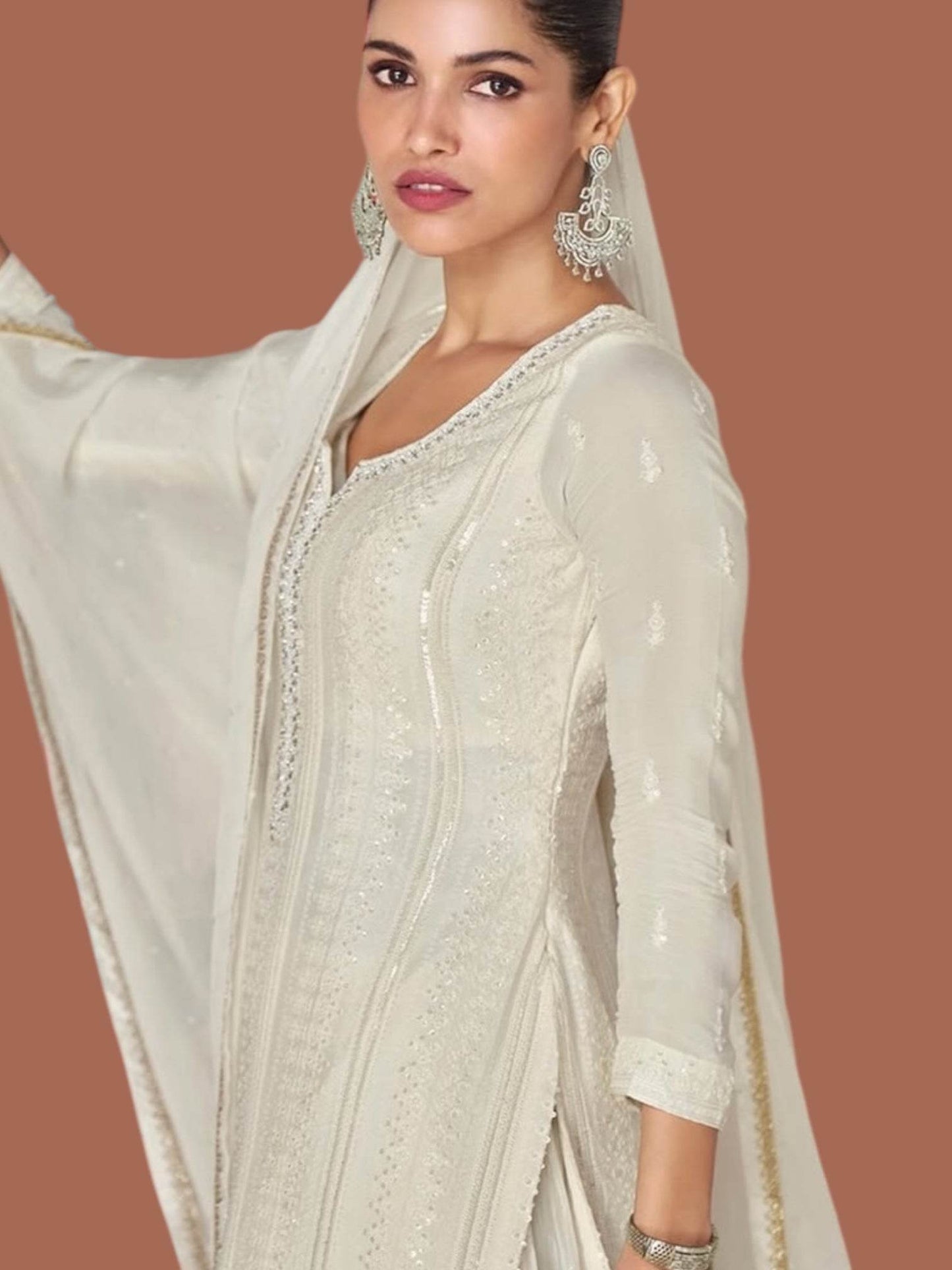 Chikankari work sharara suit