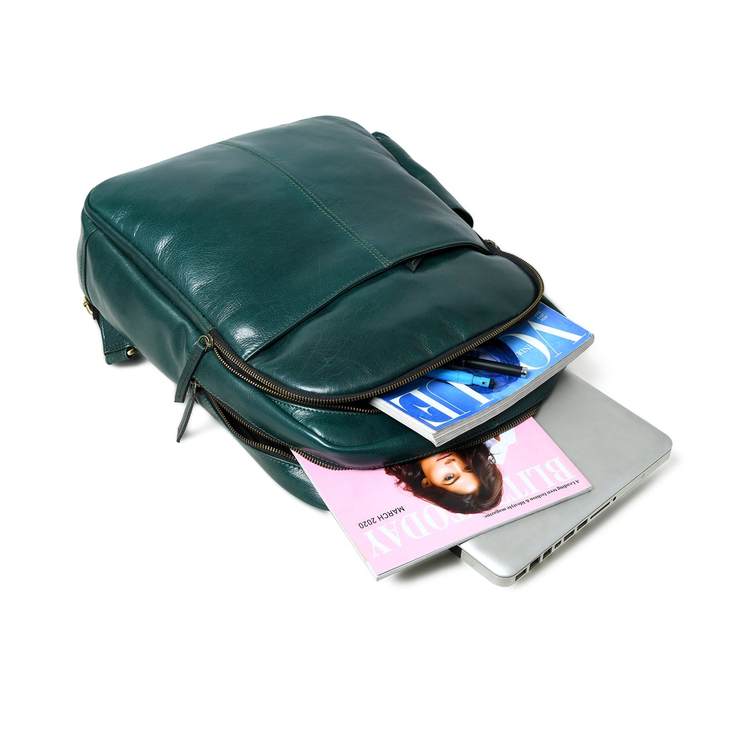 Luxury Italian Leather Backpack, Green - Concordia Style Boutique