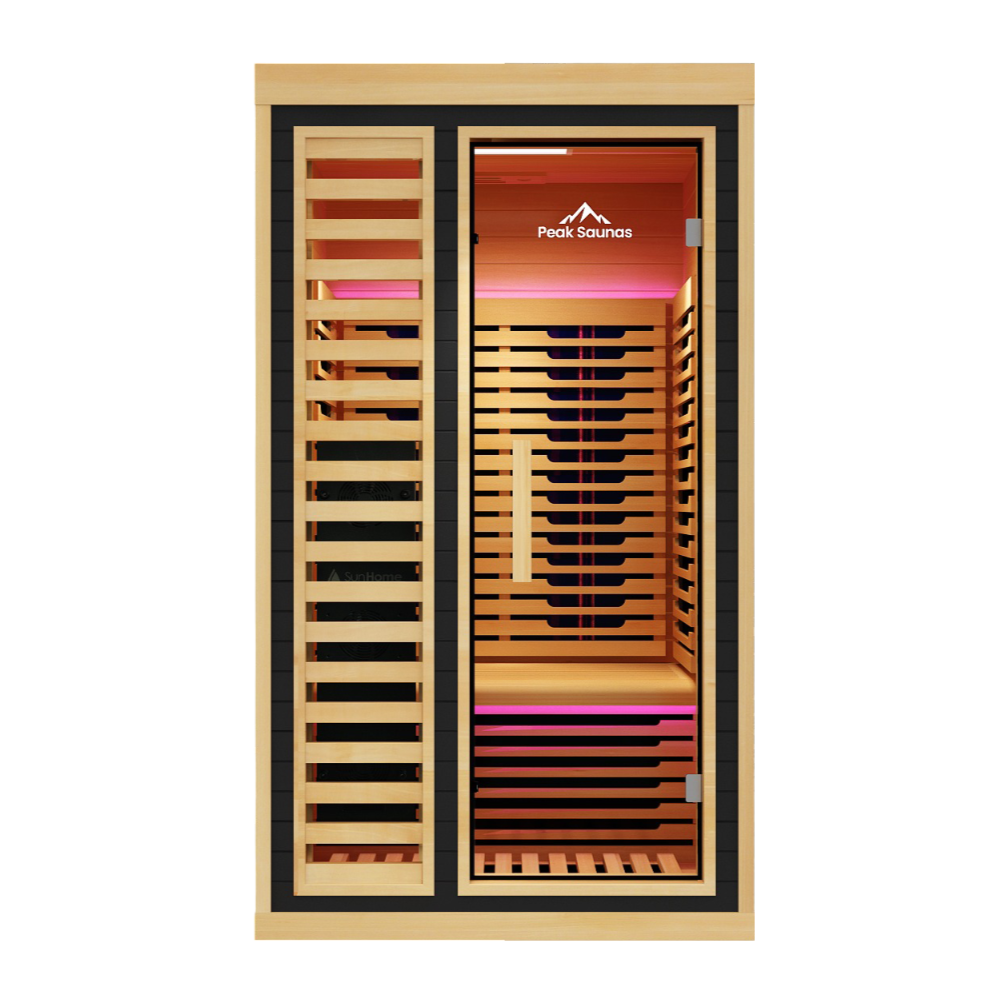 Peak Saunas Shasta 1-Person Full Spectrum Infrared Sauna with XL Medical-Grade Red Light Therapy & Smart WiFi App Control - Concordia Style Boutique