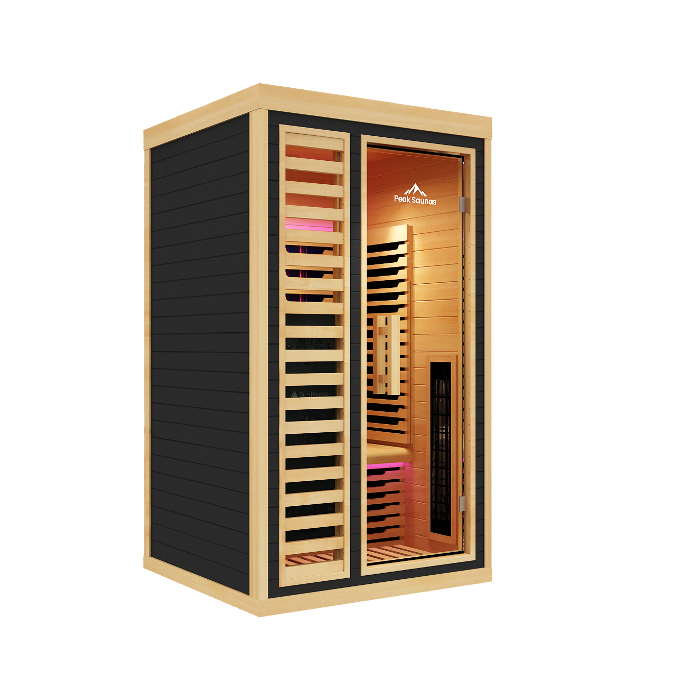 Peak Saunas Shasta 1-Person Full Spectrum Infrared Sauna with XL Medical-Grade Red Light Therapy & Smart WiFi App Control - Concordia Style Boutique