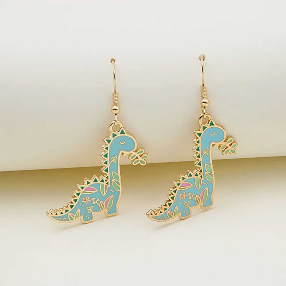 BLUE DINO EARRINGS (PAIR) - Concordia Style Boutique