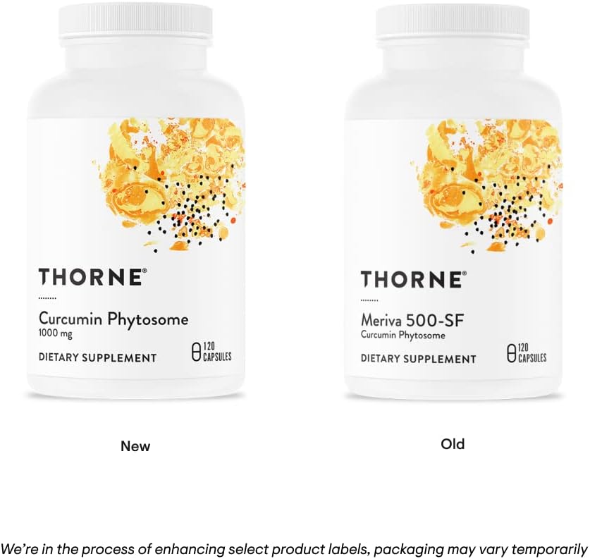THORNE Curcumin Phytosome 1000 mg (Meriva) - Clinically Studied, High Absorption - Supports Health in Joints, Muscles, GI Tract, Liver, and Brain - 120 Capsules - 60 Servings
