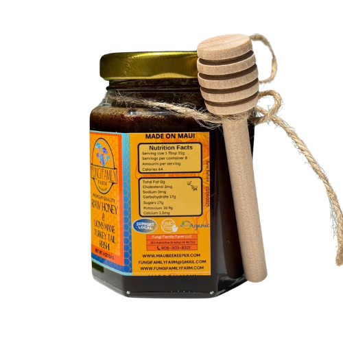 4 0Z Mushroom Infused Honey with Lions Mane, Reishi and Turkey Tail