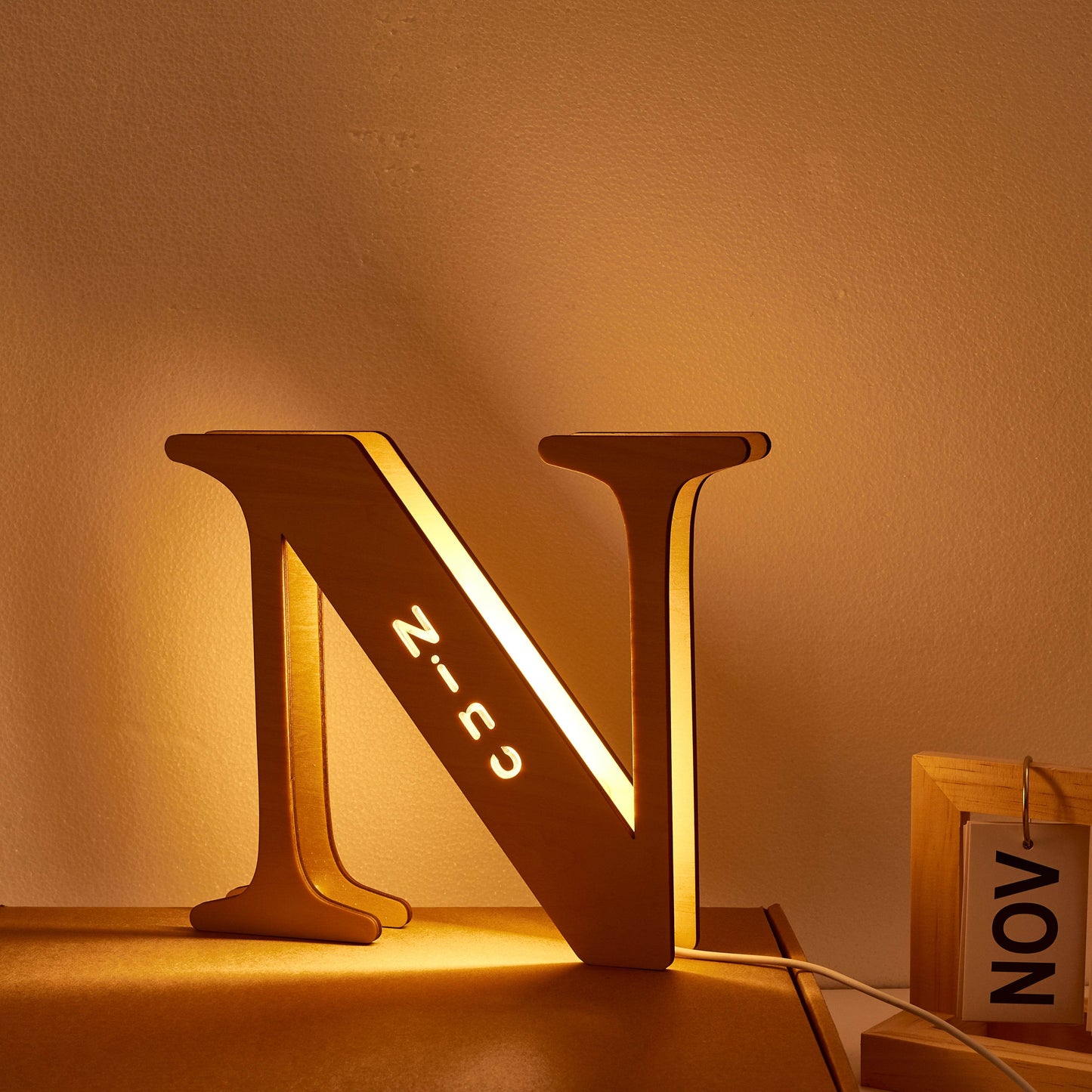 Personalised Wooden Letter Lamp Custom Name Alphabet Night Lights - 19 CM - Concordia Style Boutique