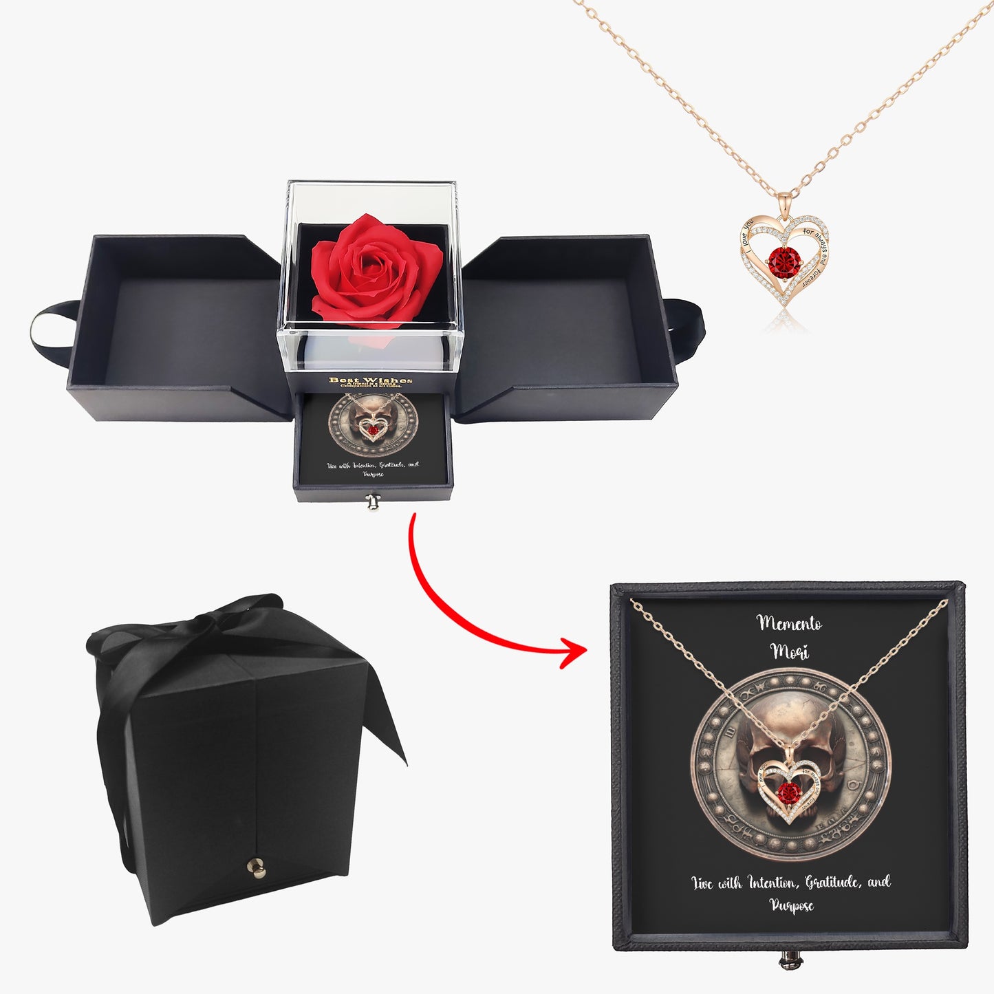 Heart Birthstone Necklace - "Memento Mori" - Premium Necklace from Concordia Style Boutique - Just $25.75! Shop now at Concordia Style Boutique