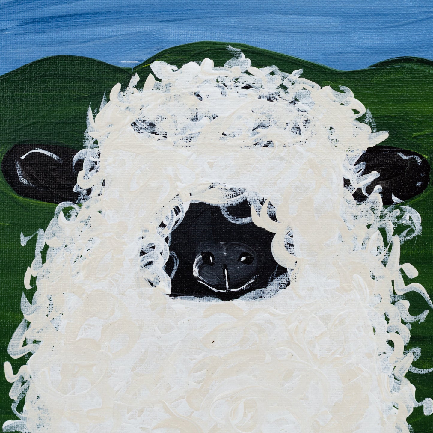 Normon The Sheep | 8 X 8 | Canvas Painting | The Pained Attic