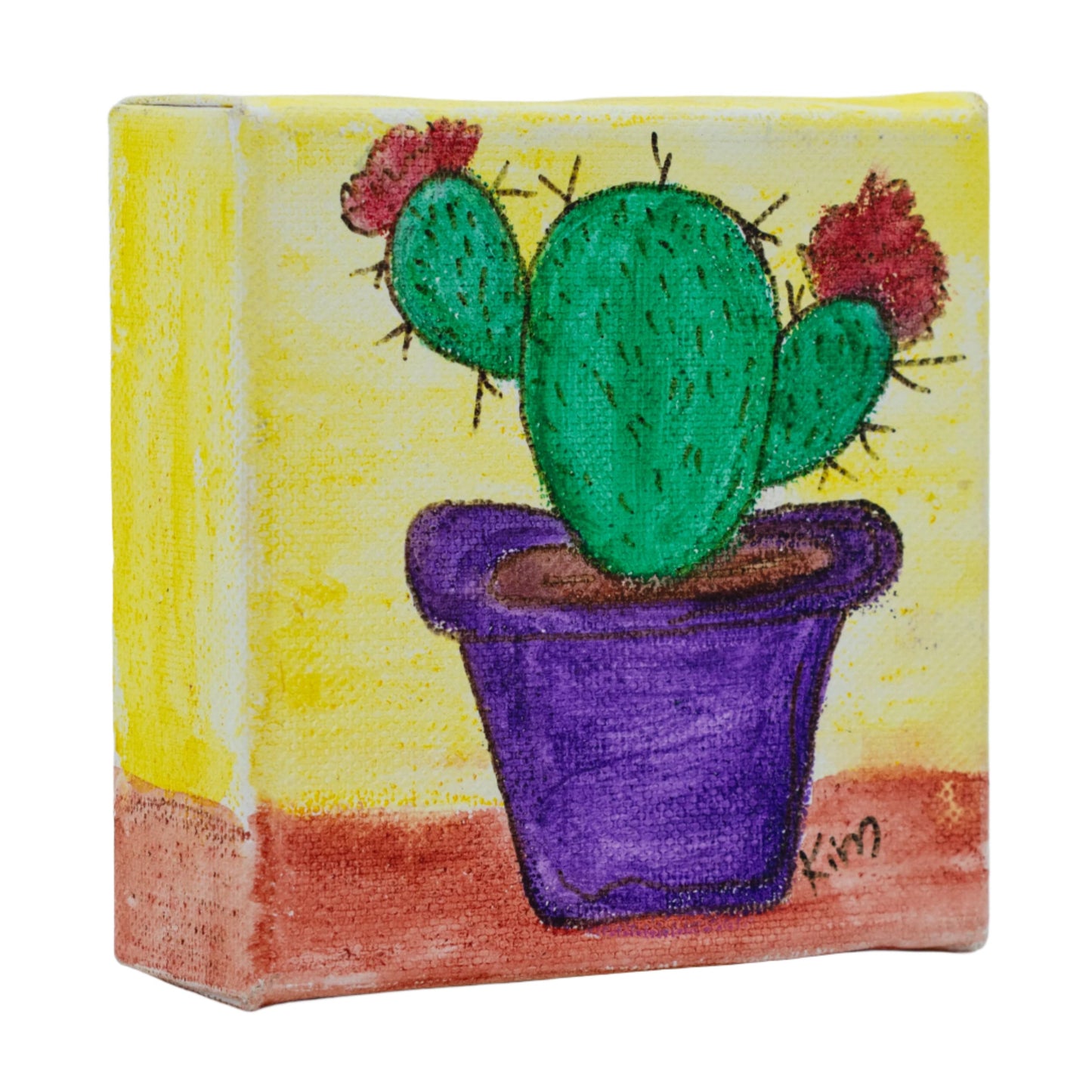 Mini Cactus Canvas Painting | 4 x 4 | The Painted Attic