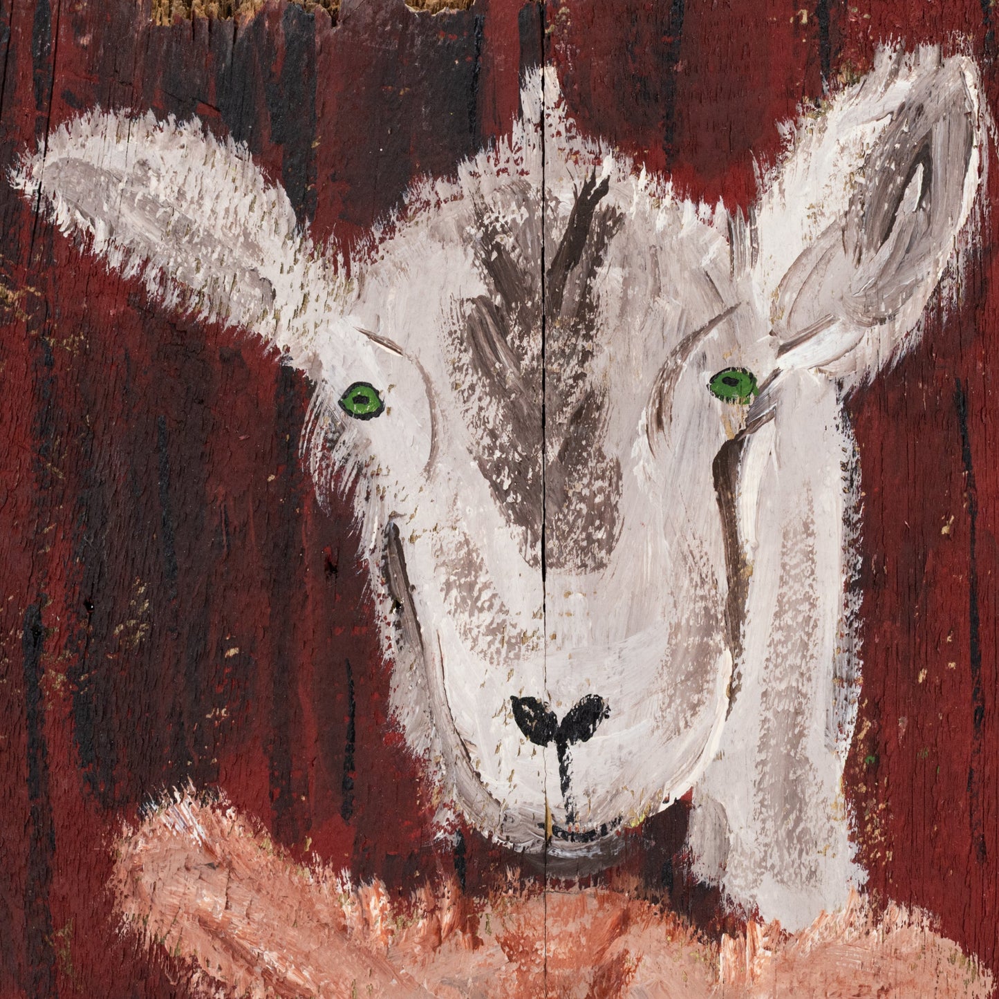 Alice & Abby the Old Goats | 11 X 13.75 | Old Wood Canvas Painting | The Painted Attic