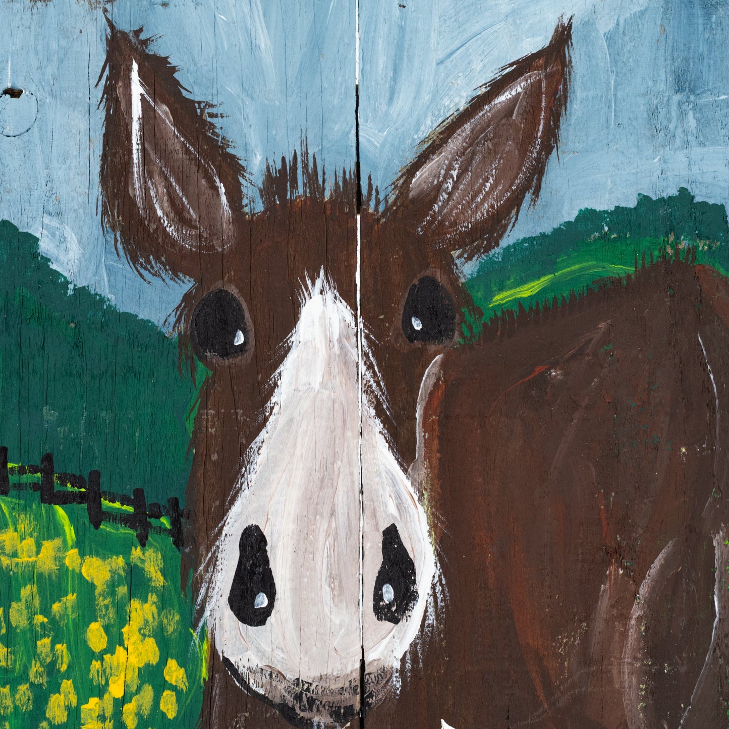 Della the Donkey | 10.5 X 9 | Old Wood Canvas | The Painted Attic
