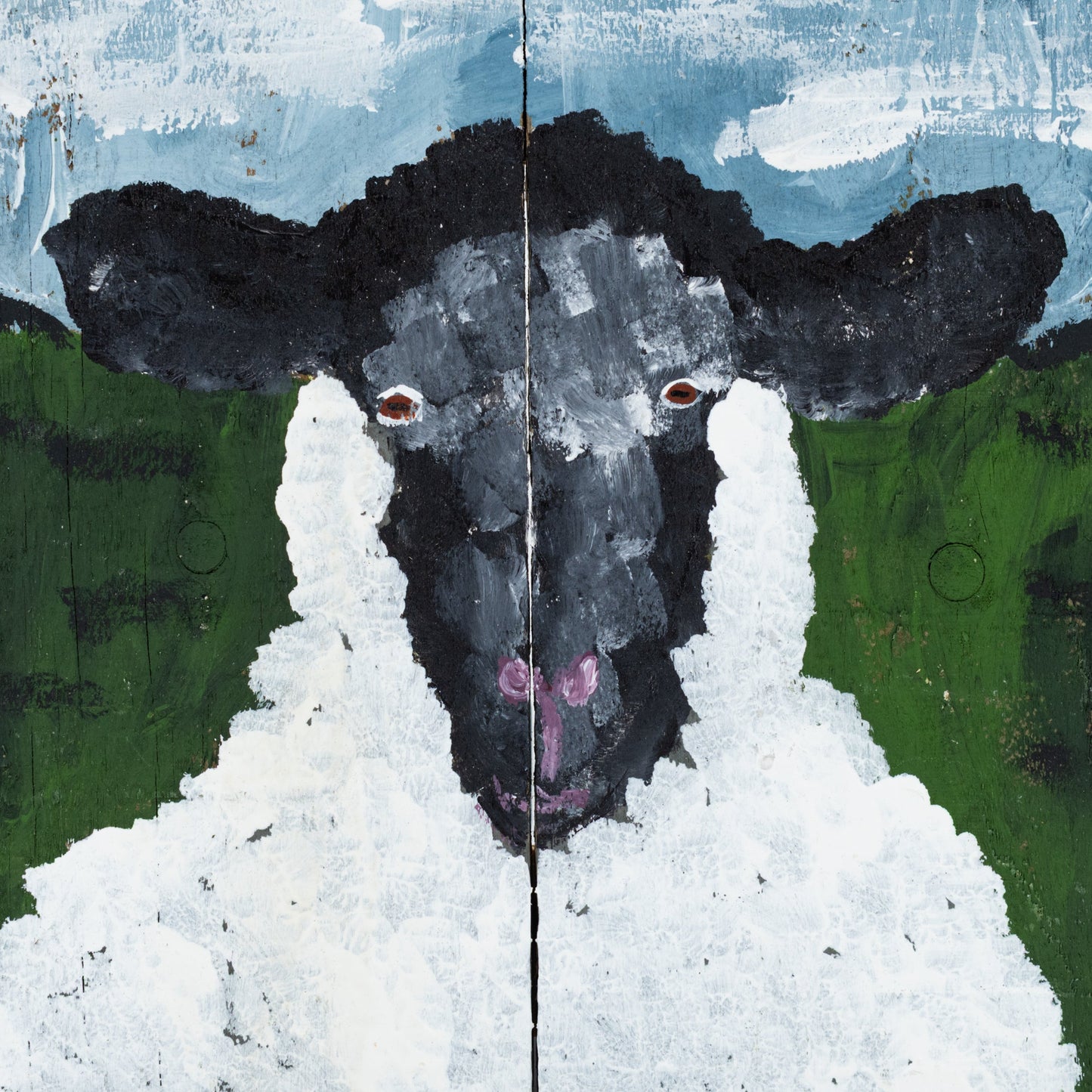 Rand the Sheep | 10.75 X 9 | Old Wood Canvas | The Painted Attic
