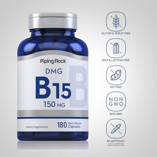 Piping Rock DMG Supplement | B15 | 150 mg | 180 Capsules | Non-GMO, Gluten Free - Concordia Style Boutique