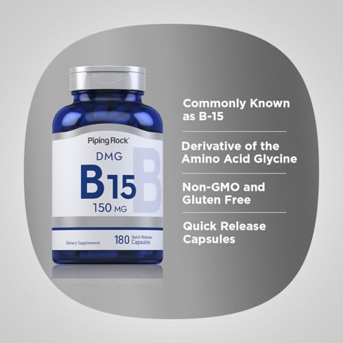 Piping Rock DMG Supplement | B15 | 150 mg | 180 Capsules | Non-GMO, Gluten Free - Concordia Style Boutique