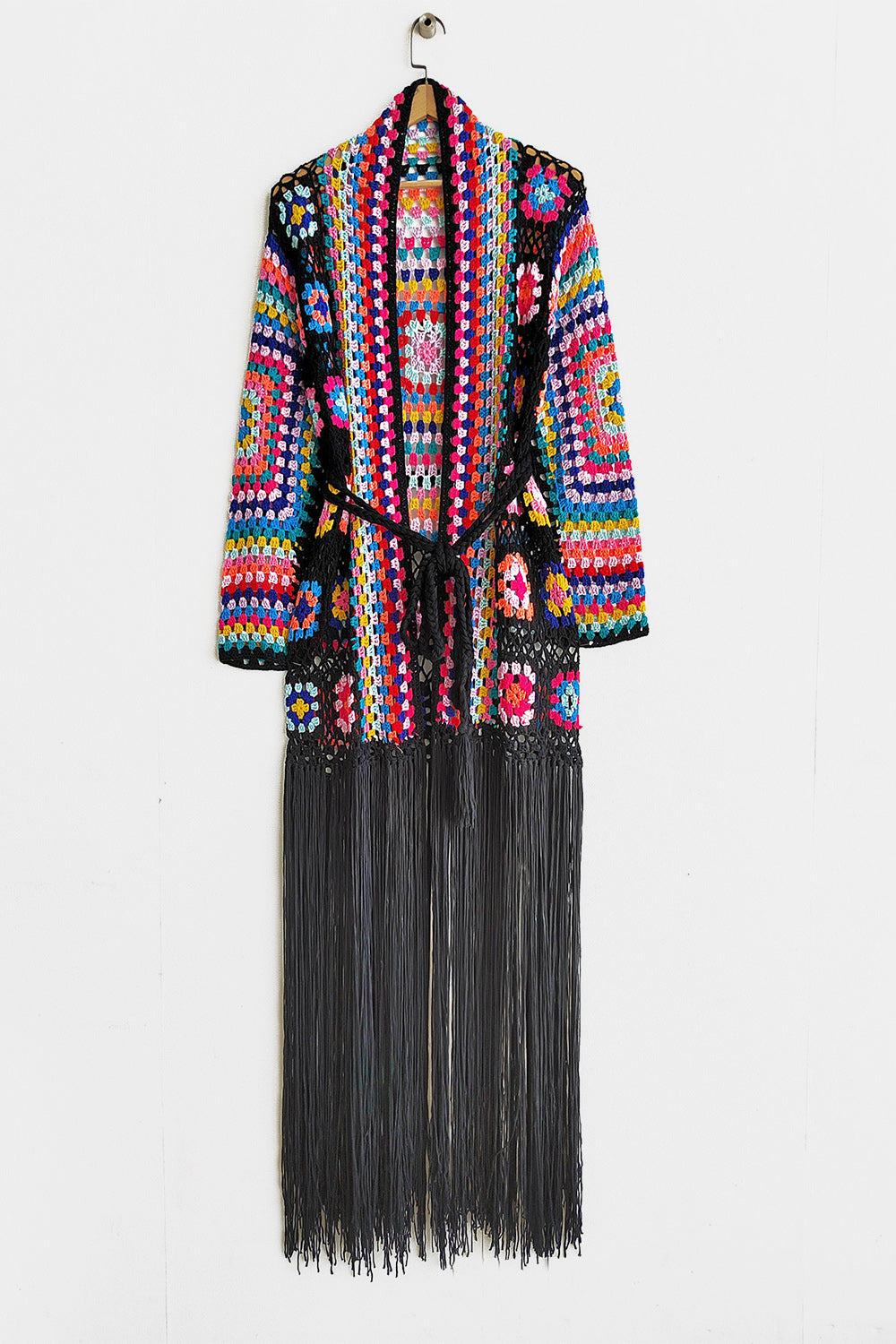 Fringe Tied Long Sleeve Cardigan - Premium Jacket from Concordia Style Boutique - Just $113! Shop now at Concordia Style Boutique