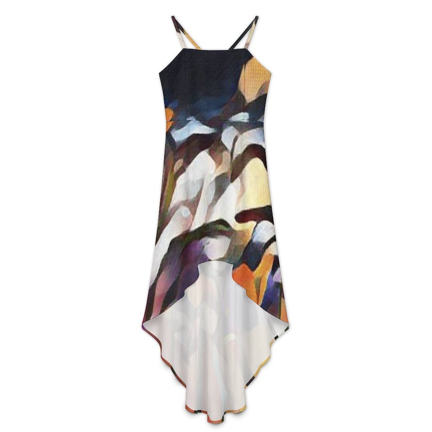 Tailcoat Skirt - Women's High-Low Spaghetti Strap Dress - Concordia Style Boutique