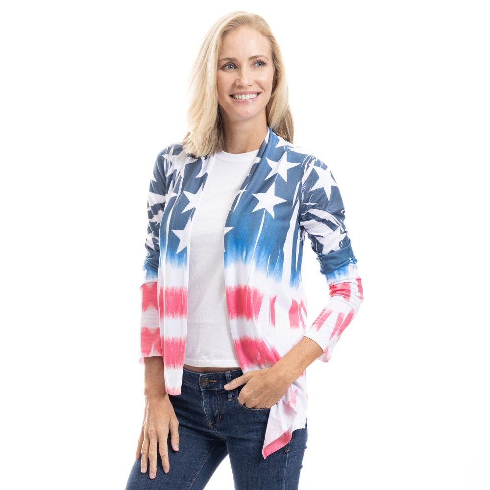 Women's Made in USA Stars and Stripes Cardigan - Concordia Style Boutique