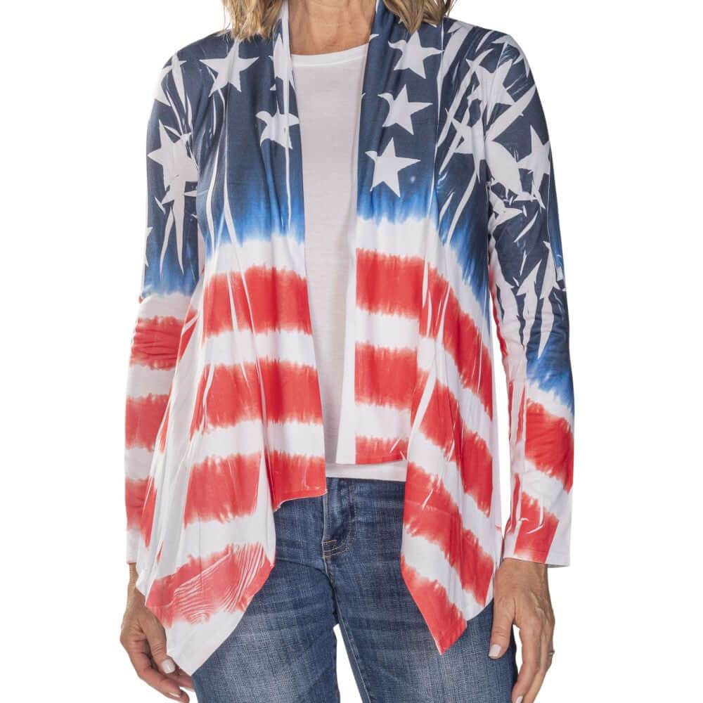 Women's Made in USA Stars and Stripes Cardigan - Concordia Style Boutique