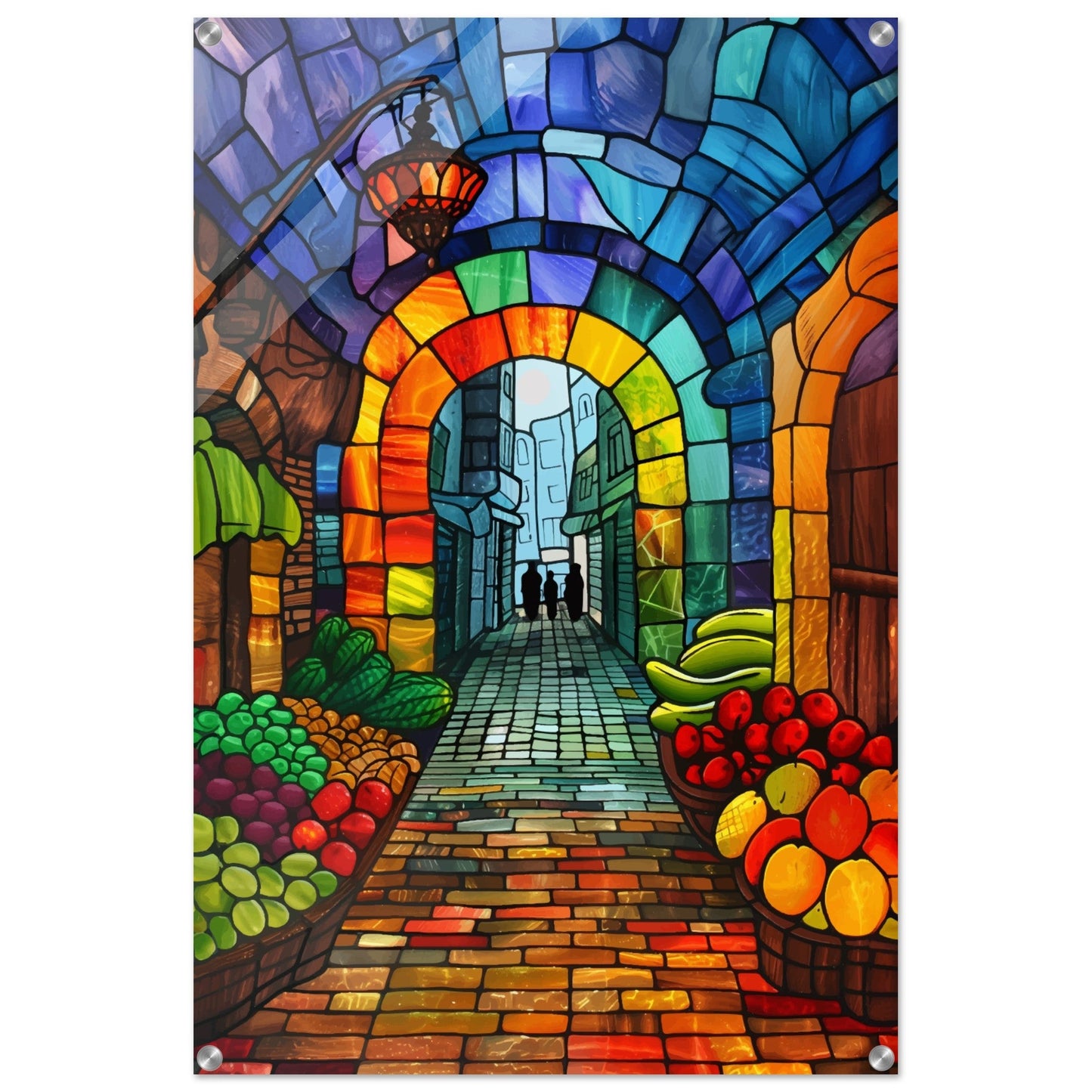 Jerusalem Vibrant Market Acrylic Art