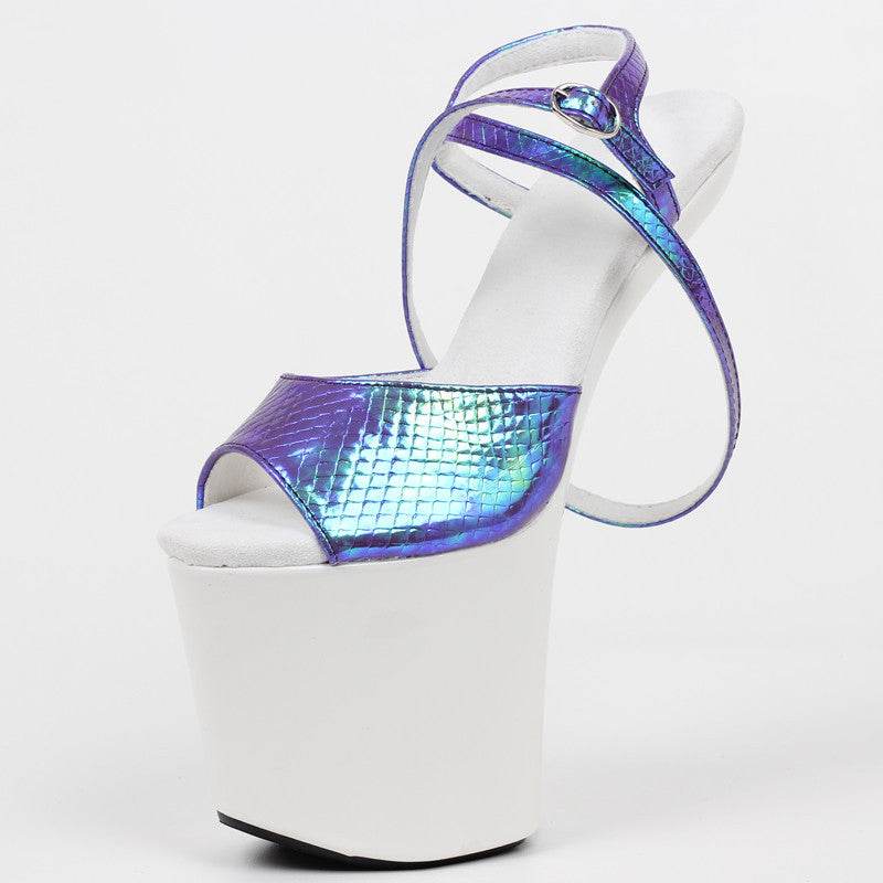 20 CM Heelless High Heel - Fish Mouth with Ankle Strap - Concordia Style Boutique