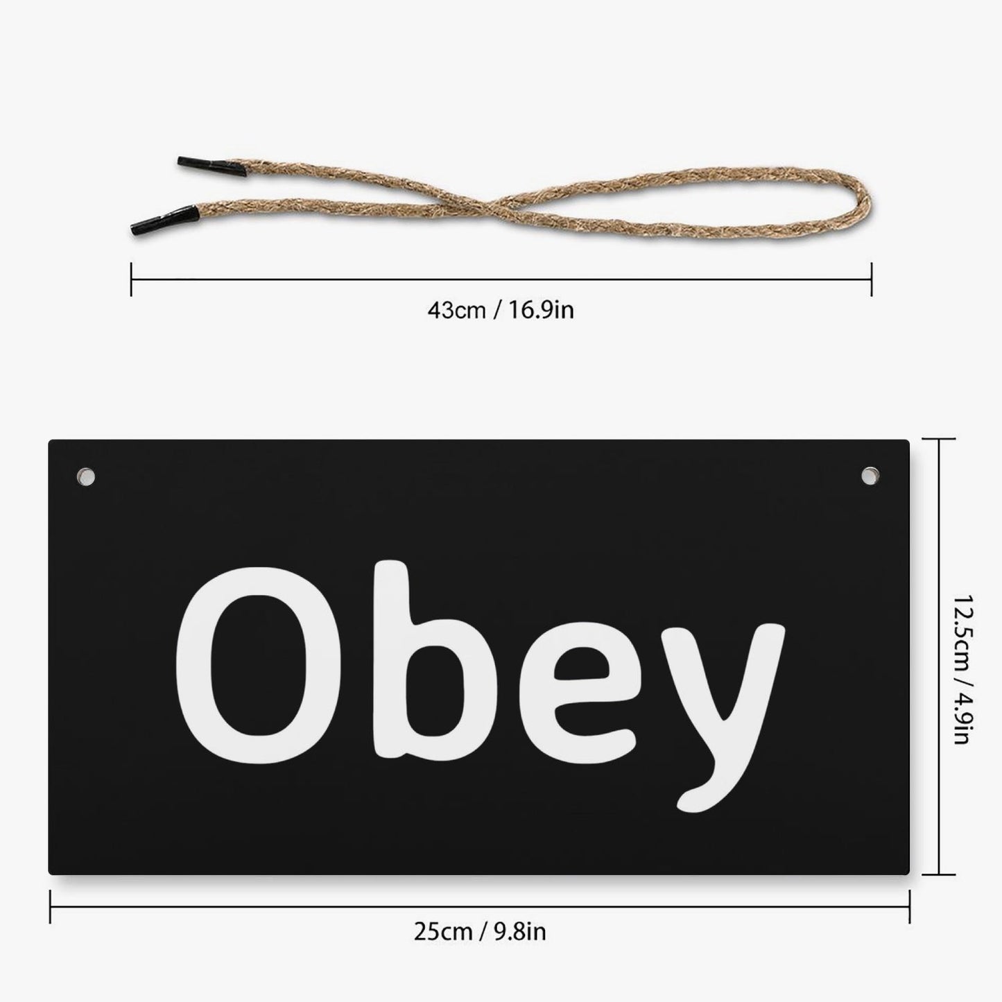 Wooden Door Plate - Obey - Concordia Style Boutique