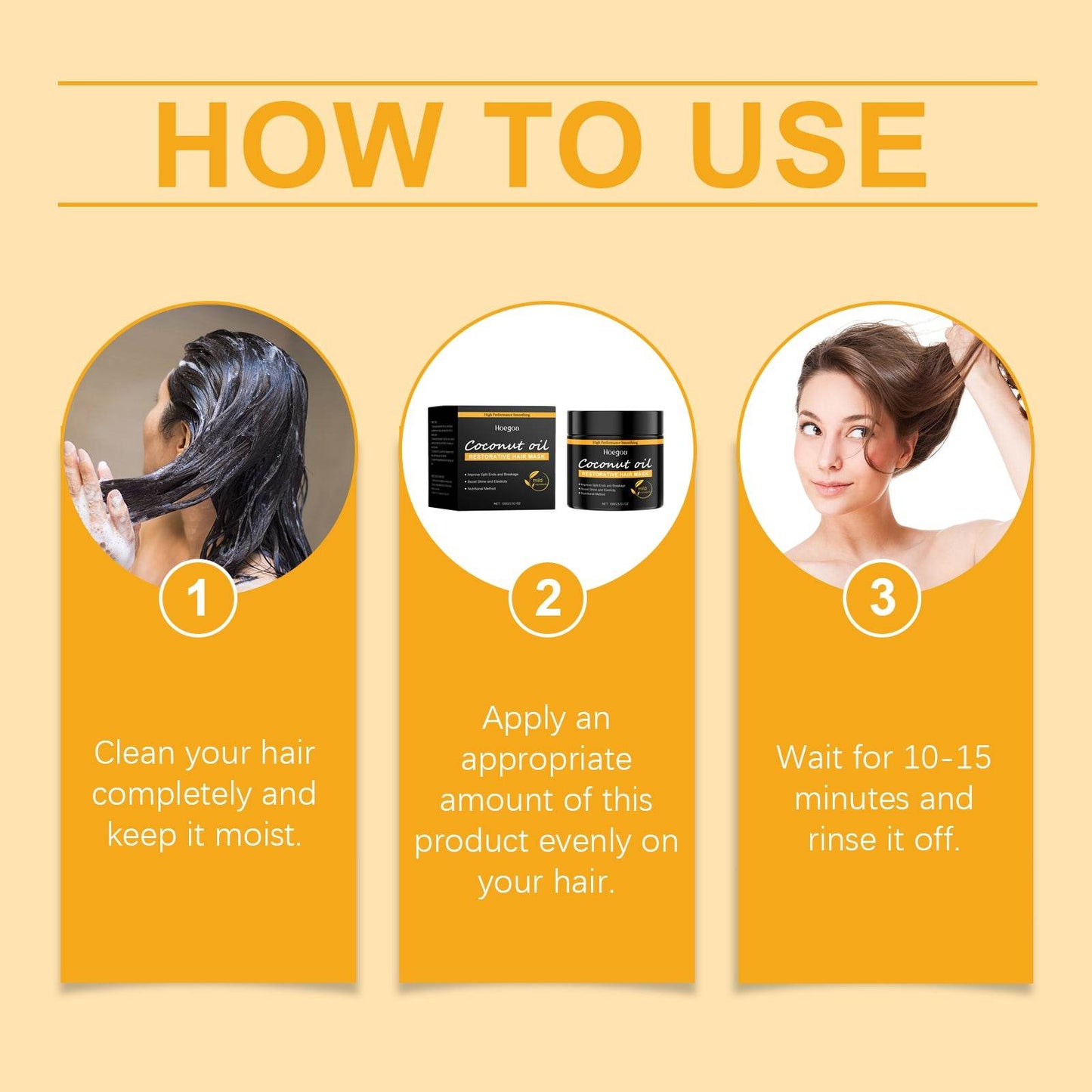 Hoegoa Coconut Oil Hair Mask Repair - Dry Hair, Smooth And Glossy Hair Care - Coconut Oil Hair Mask - Concordia Style Boutique