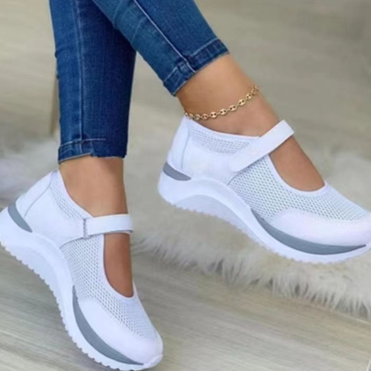 Velcro Strap Round-Toe Wedge Sneakers - Premium Shoes from Concordia Style Boutique - Just $26.20! Shop now at Concordia Style Boutique