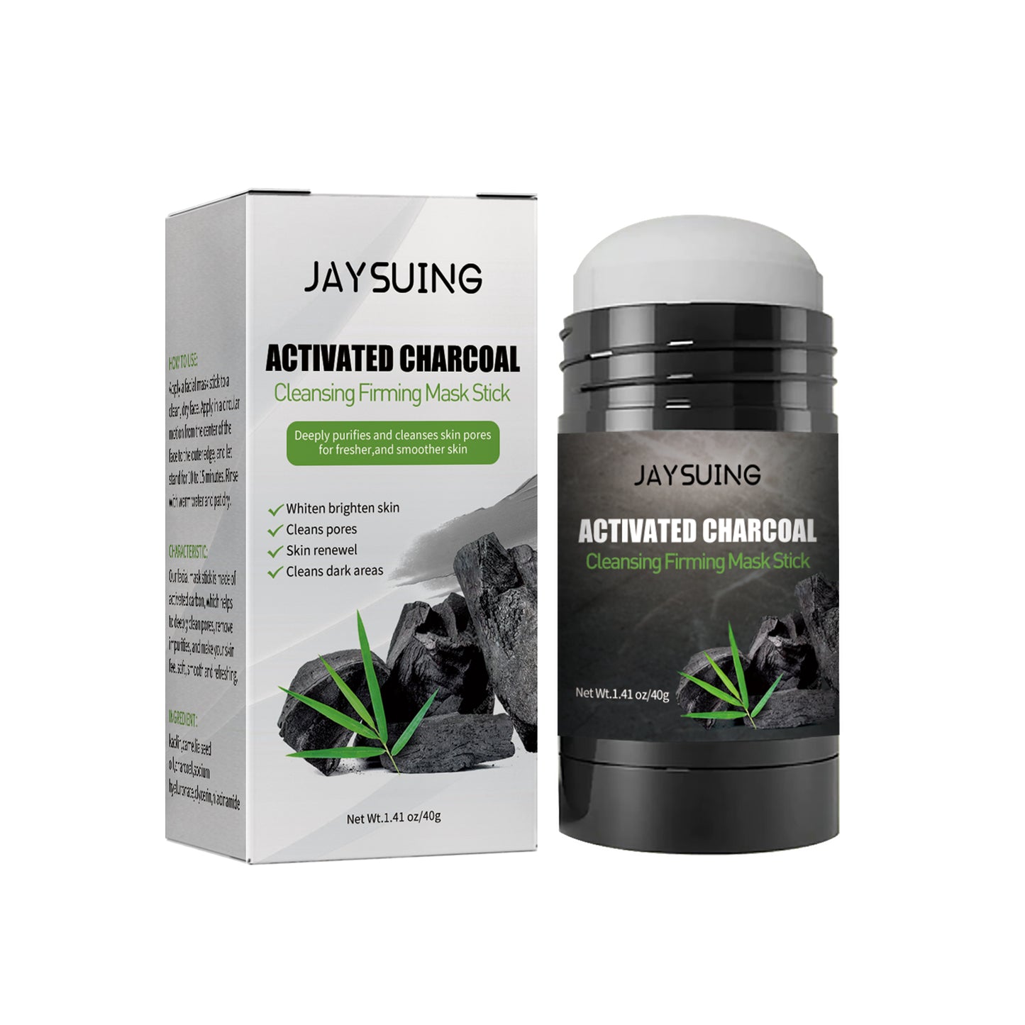 Jaysuing Activated Charcoal Cleansing Mask Stick - Face Care Cleansing for Pores and Blackhead - Applicator Solid Mask Stick - Premium Charcoal Cleansing Mask from Concordia Style Boutique - Just $16.96! Shop now at Concordia Style Boutique