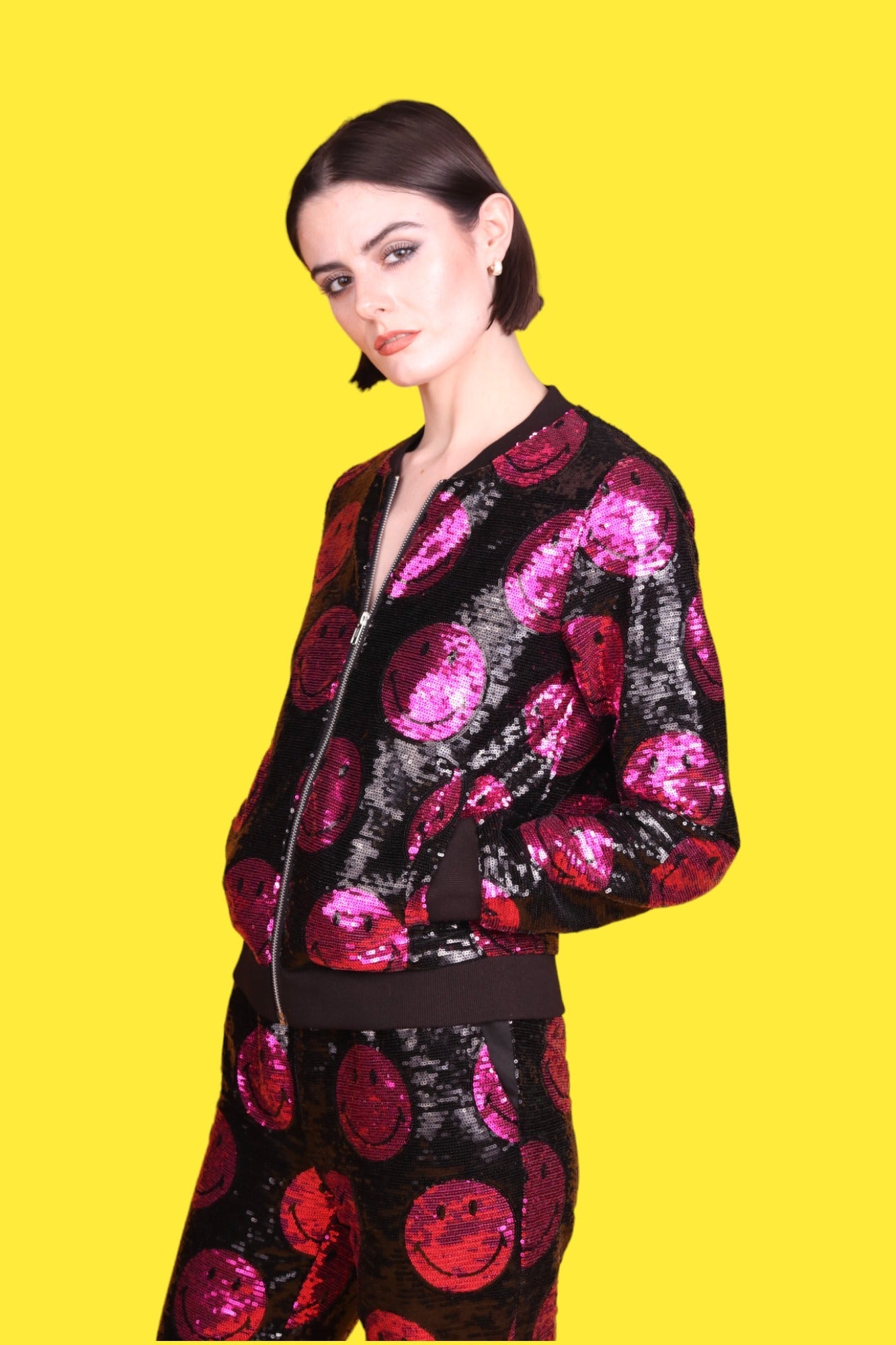 "Any Old Iron" - x Smiley Pink Bomber Jacket - Premium Clothing from Any Old Iron - Just $300! Shop now at Concordia Style Boutique