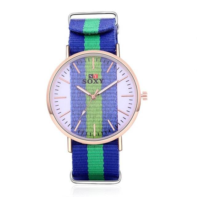 Striped Unisex Watch - Nylon Strap - Concordia Style Boutique