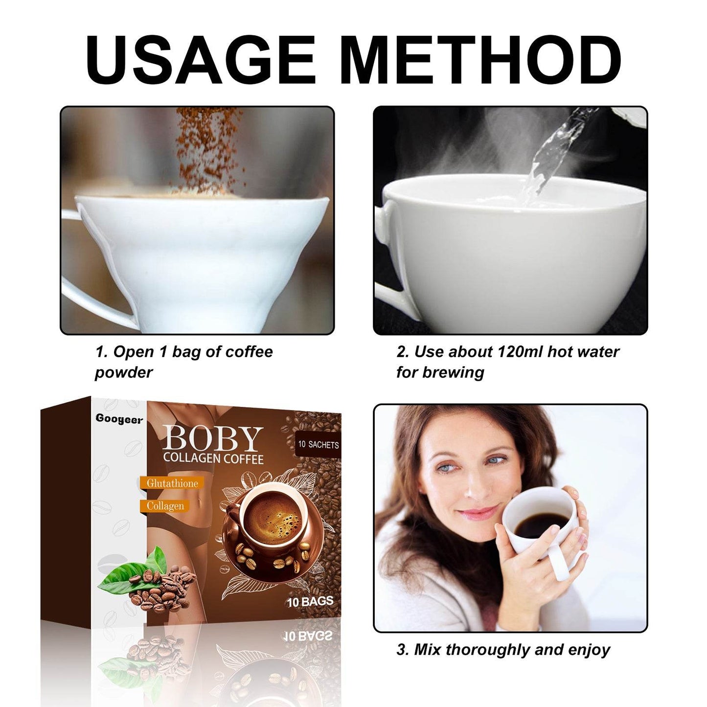 Googeer Collagen Coffee, Tight Thighs, Slim Body Shape - Concordia Style Boutique