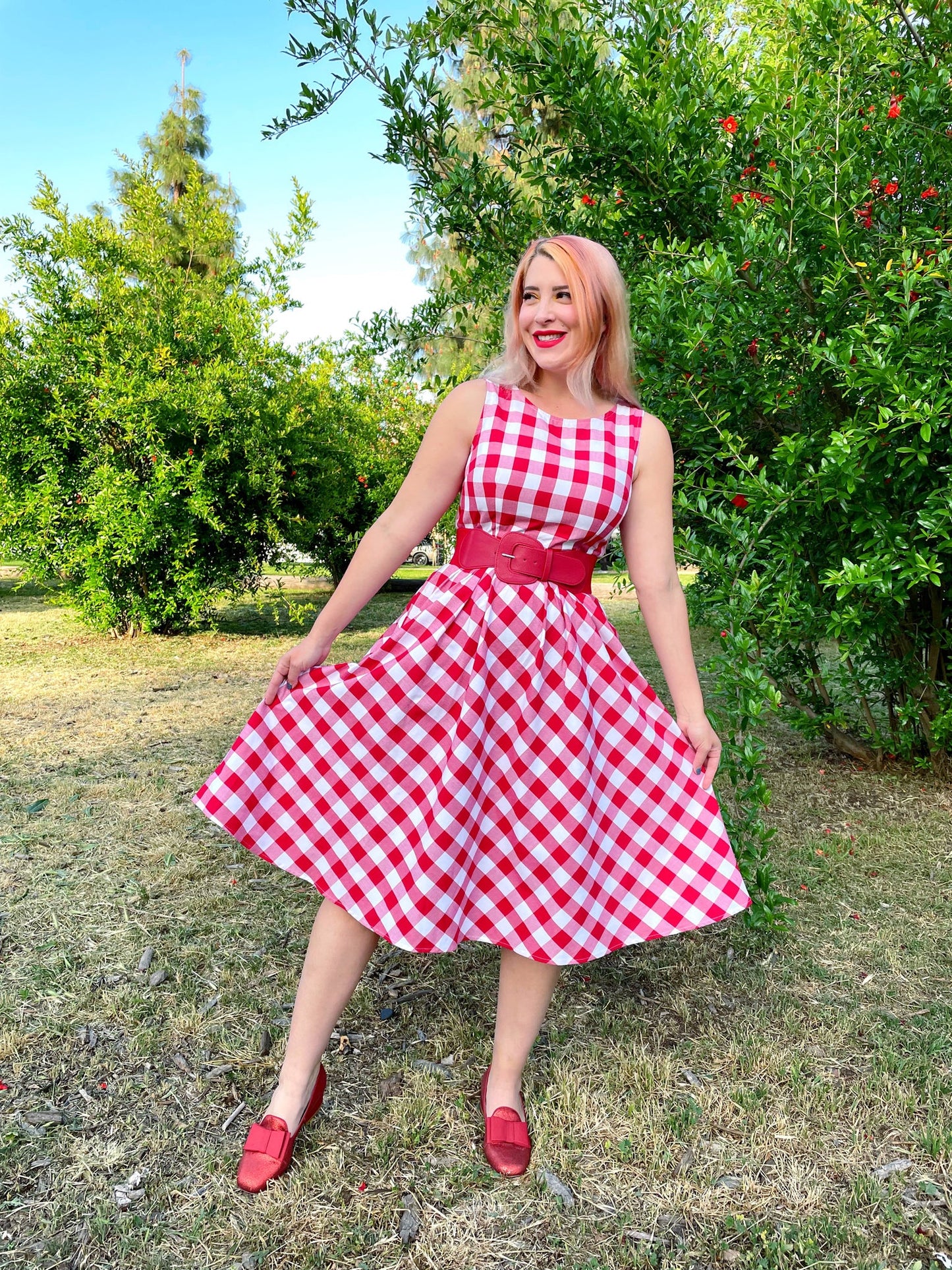 Gingham Midi Dress - Concordia Style Boutique