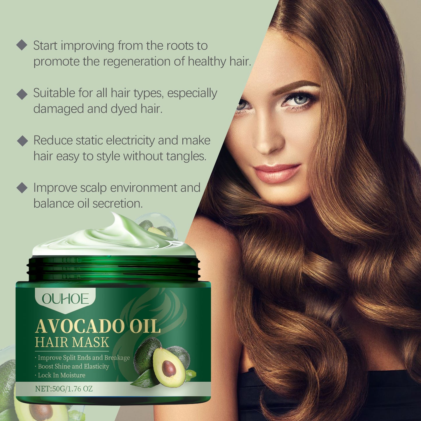 OUHOE Avocado Oil Hair Mask - Gently Hydrates And Nourishes Dry Hair - Premium Oil Hair Mask from Concordia Style Boutique - Just $14.96! Shop now at Concordia Style Boutique