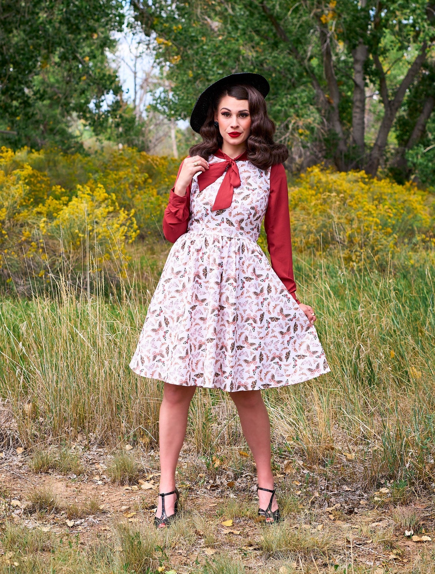 Butterfly Vintage Dress in Cream - Concordia Style Boutique