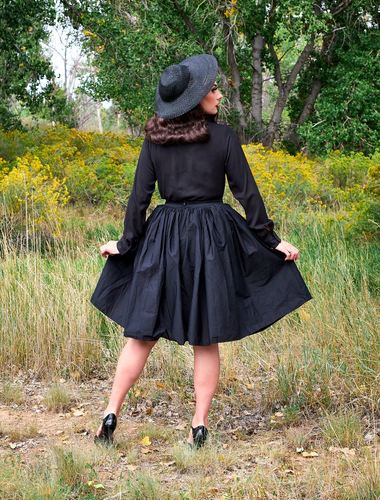 Helen Retro Blouse in Black - Concordia Style Boutique