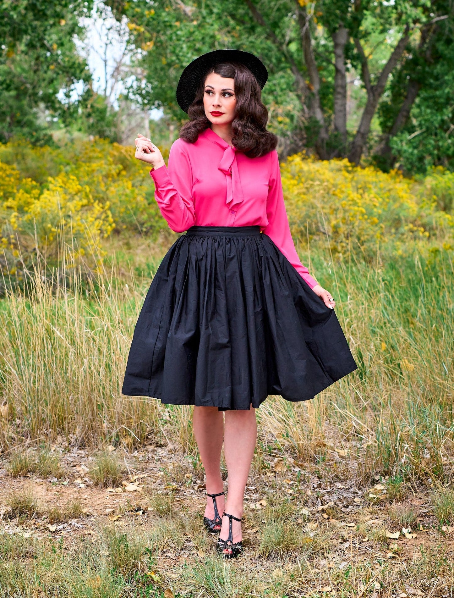 Helen Retro Blouse in Pink - Concordia Style Boutique