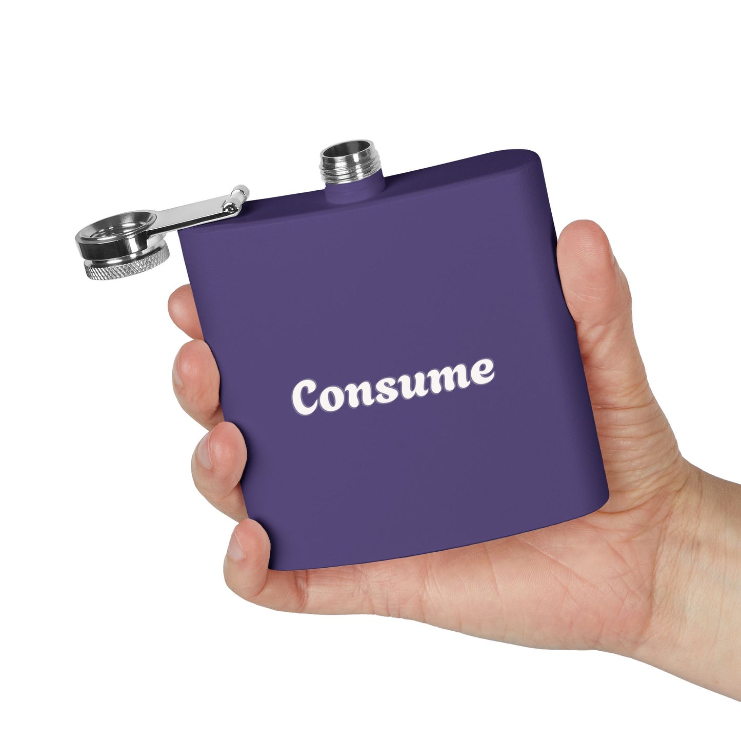 "Consume" - 6 oz Stainless Steel Flask - Premium 6 oz Stainless Steel Hip Flask from Concordia Style Boutique - Just $28.88! Shop now at Concordia Style Boutique