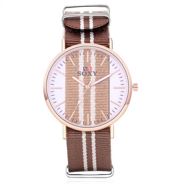 Striped Unisex Watch - Nylon Strap - Concordia Style Boutique