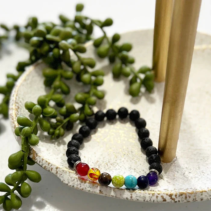 Chakra Lava Stone Diffuser Bracelet - Concordia Style Boutique