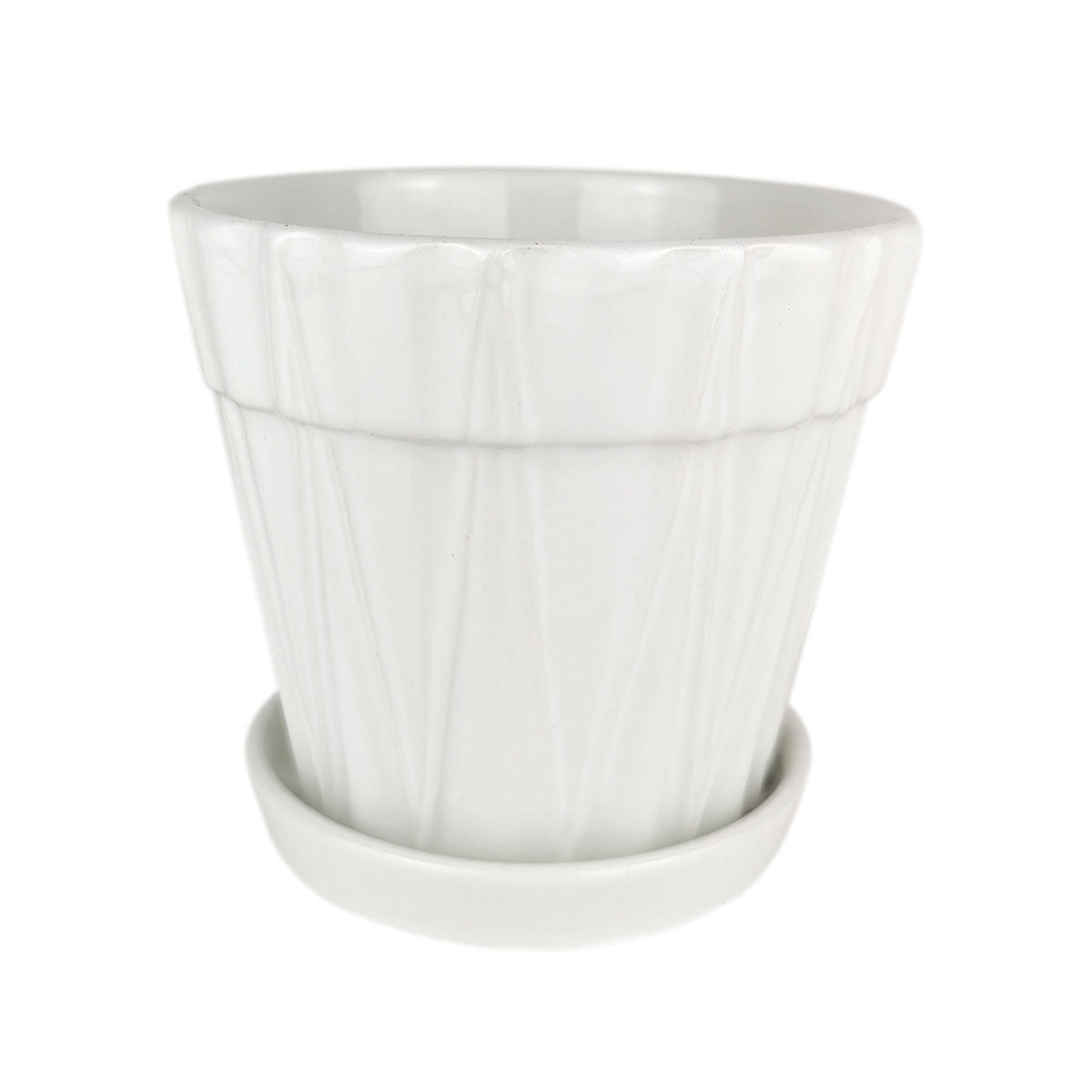 8 inch Decorative Ceramic Pot With Saucer