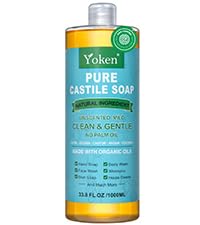 Yoken EWG Verified Castile Soap Liquid Unscented 33.8 fl oz Pure Castile Liquid Soap Made With Organic Oil, Clean & Gentle, Natural Castor Oil Soap for Body Wash, Hand, Dishes, Laundry, No Fragrance - Concordia Style Boutique
