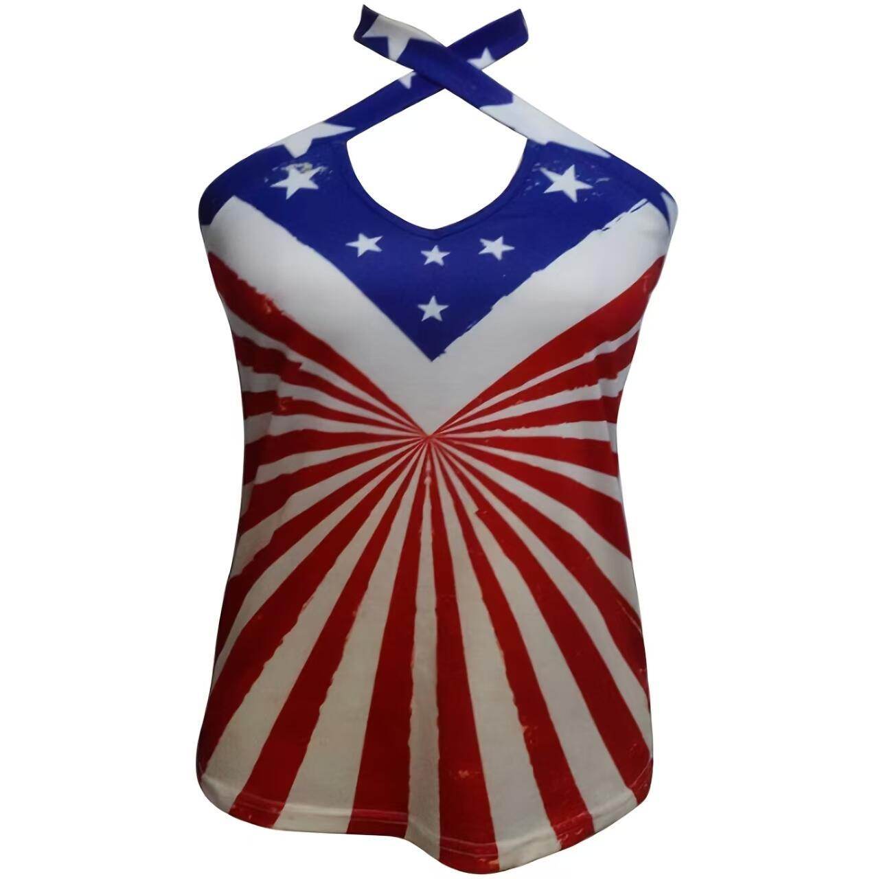 Women's Hollow Neck Hanging Tank Top - Americana - Concordia Style Boutique
