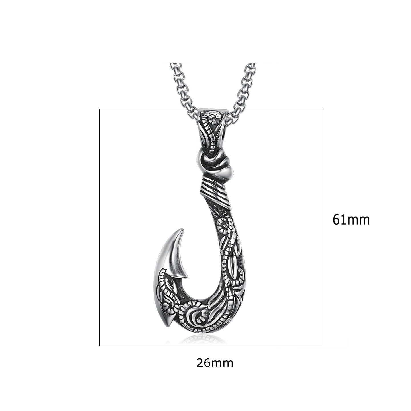 Vintage Stainless Steel Ocean Romance Fish Hook Titanium Steel Pendant - Premium Castor Oil from erDouckan - Just $8.74! Shop now at Concordia Style Boutique