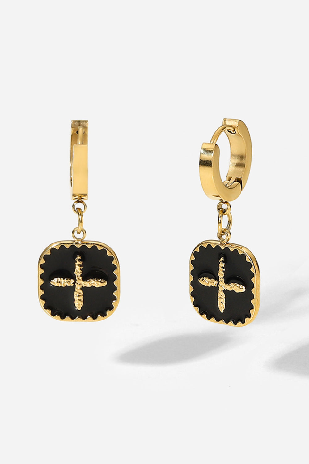 Plus Sign Square Shape Drop Earrings - Concordia Style Boutique