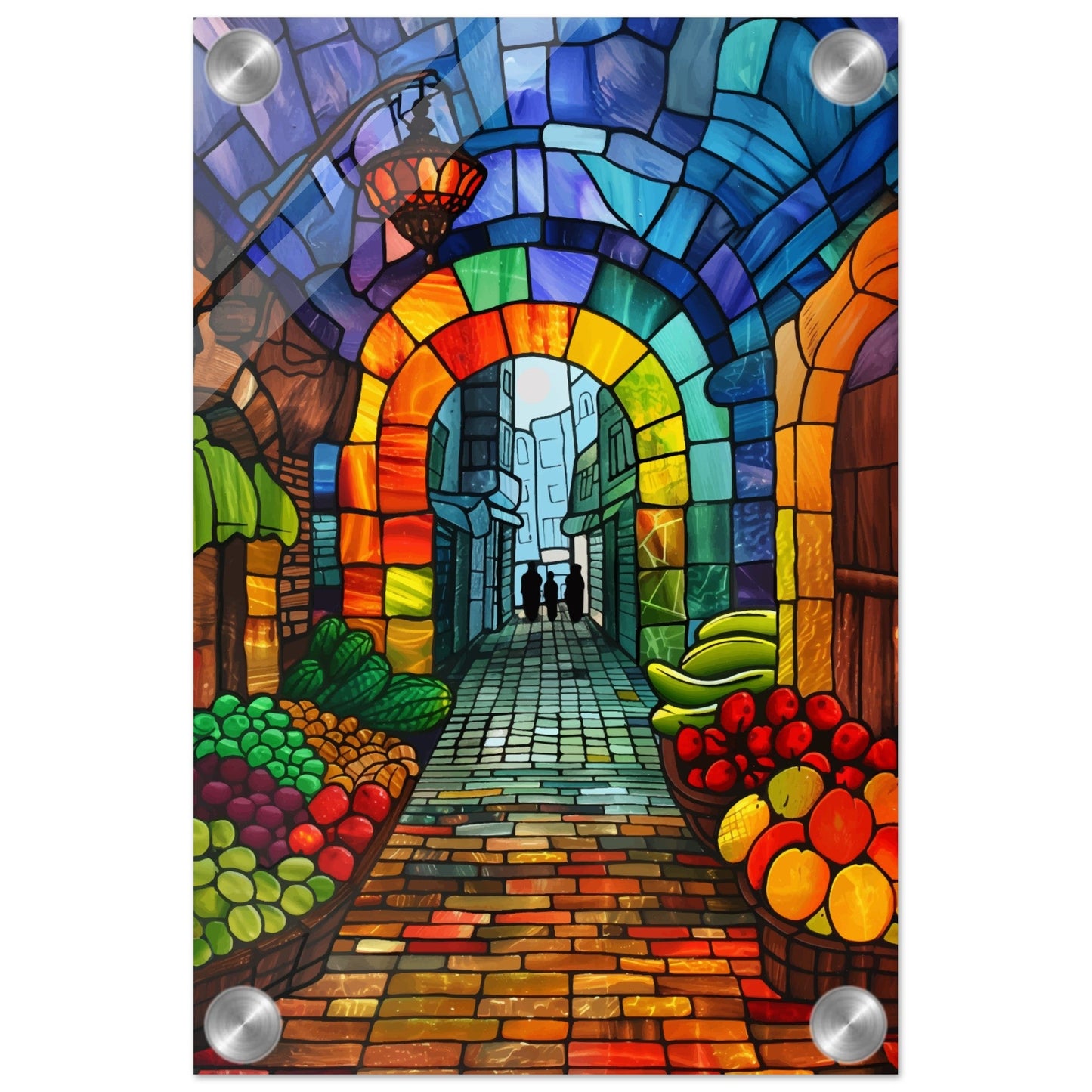 Jerusalem Vibrant Market Acrylic Art