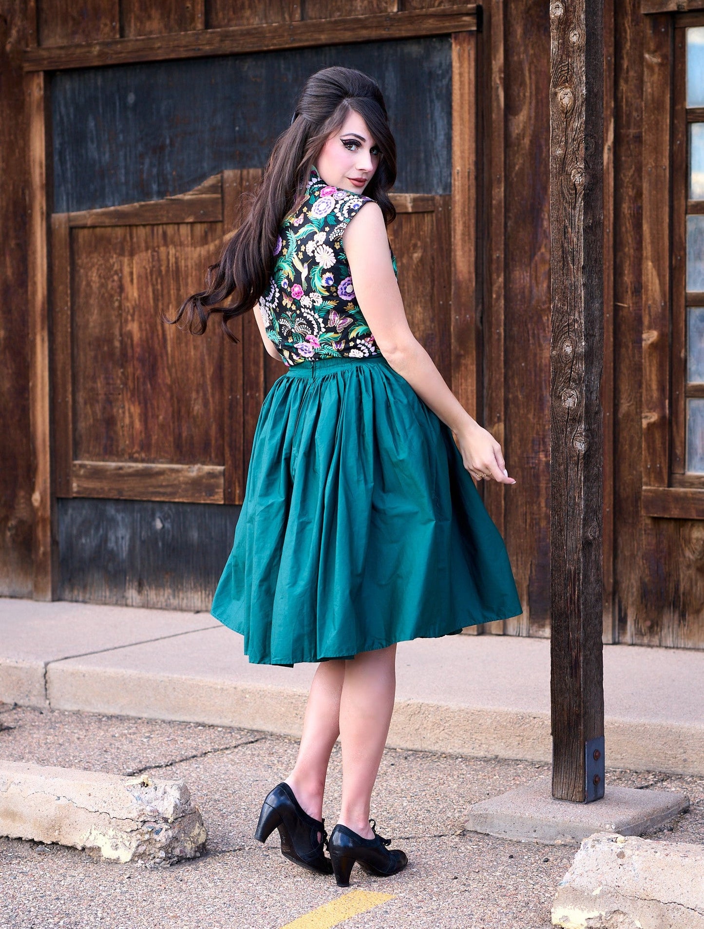 Peggy Swing Skirt in Green - Concordia Style Boutique
