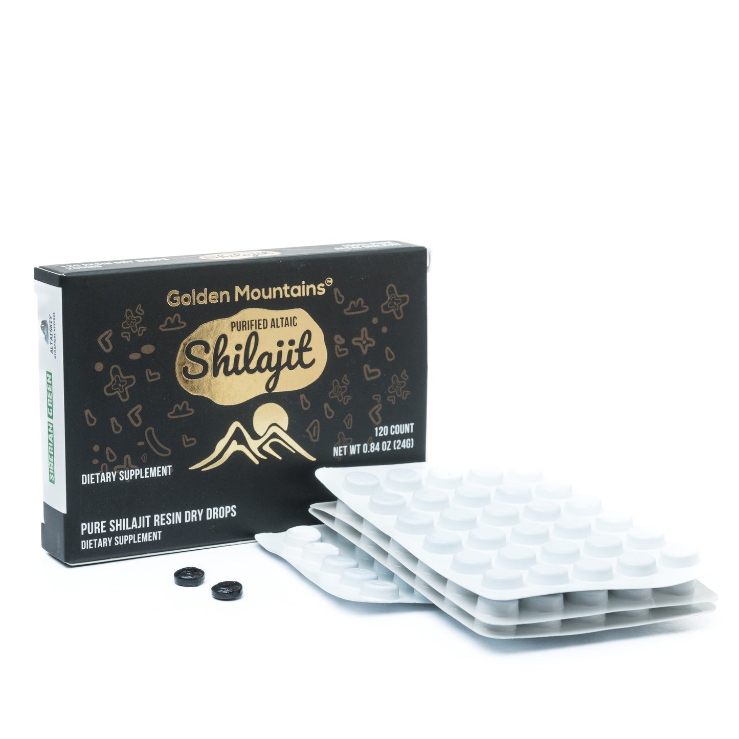 Shilajit 120 Dry Drops: Altai Golden Mountains Shilajit by Siberian Green - Concordia Style Boutique