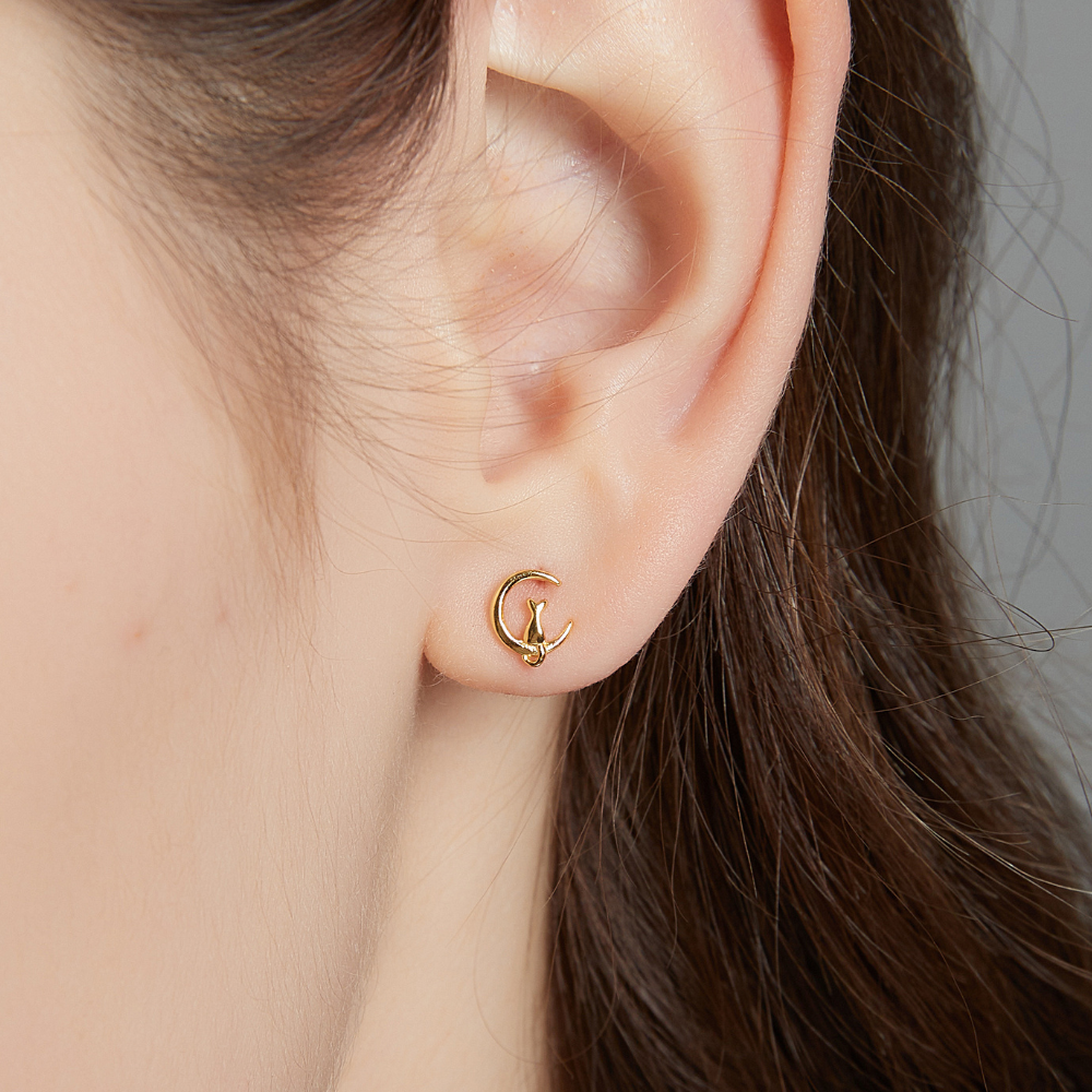 MOON CAT EARRINGS (PAIR) - Concordia Style Boutique