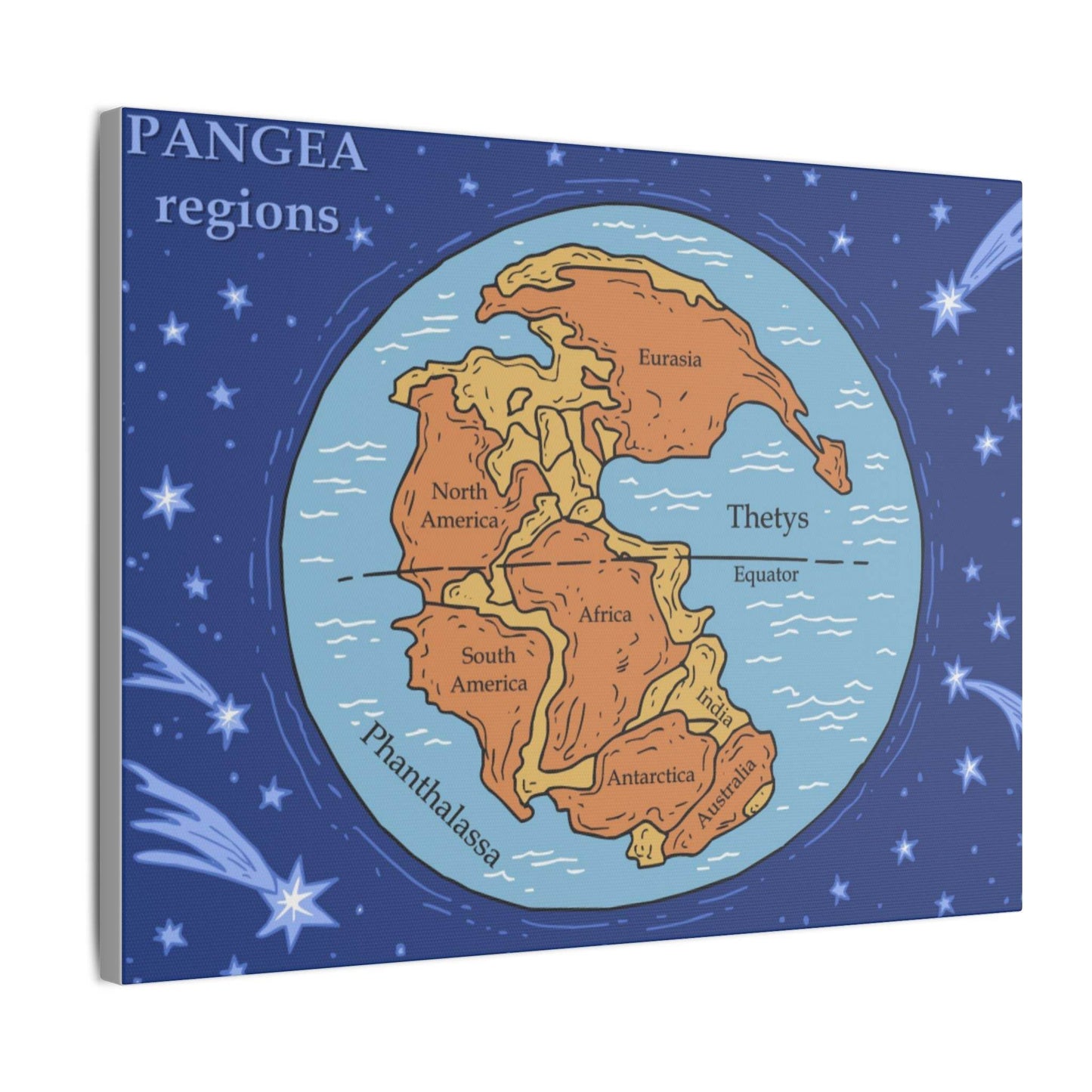 Pangea Regions Canvas Print - Educational Wall Art for Geography Lovers - Concordia Style Boutique